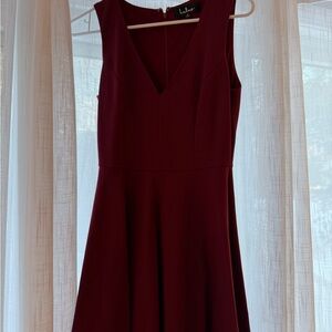 Lulu's Deep Red Sleeveless Mini Dress